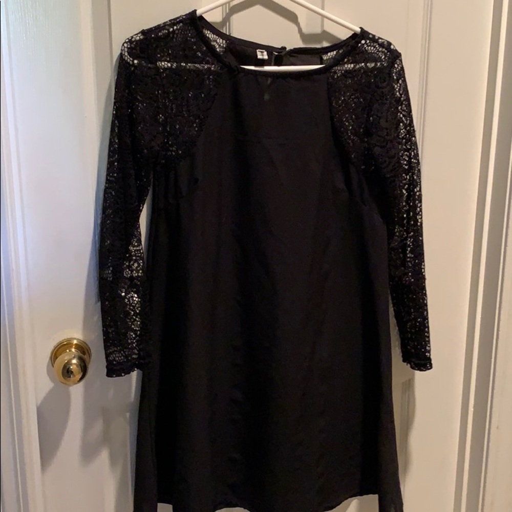 Simple black lace dress